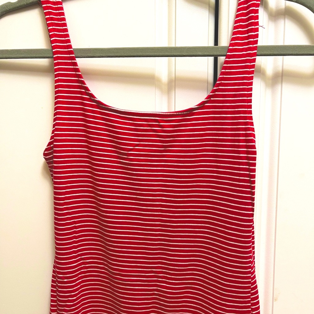 Red and white dress